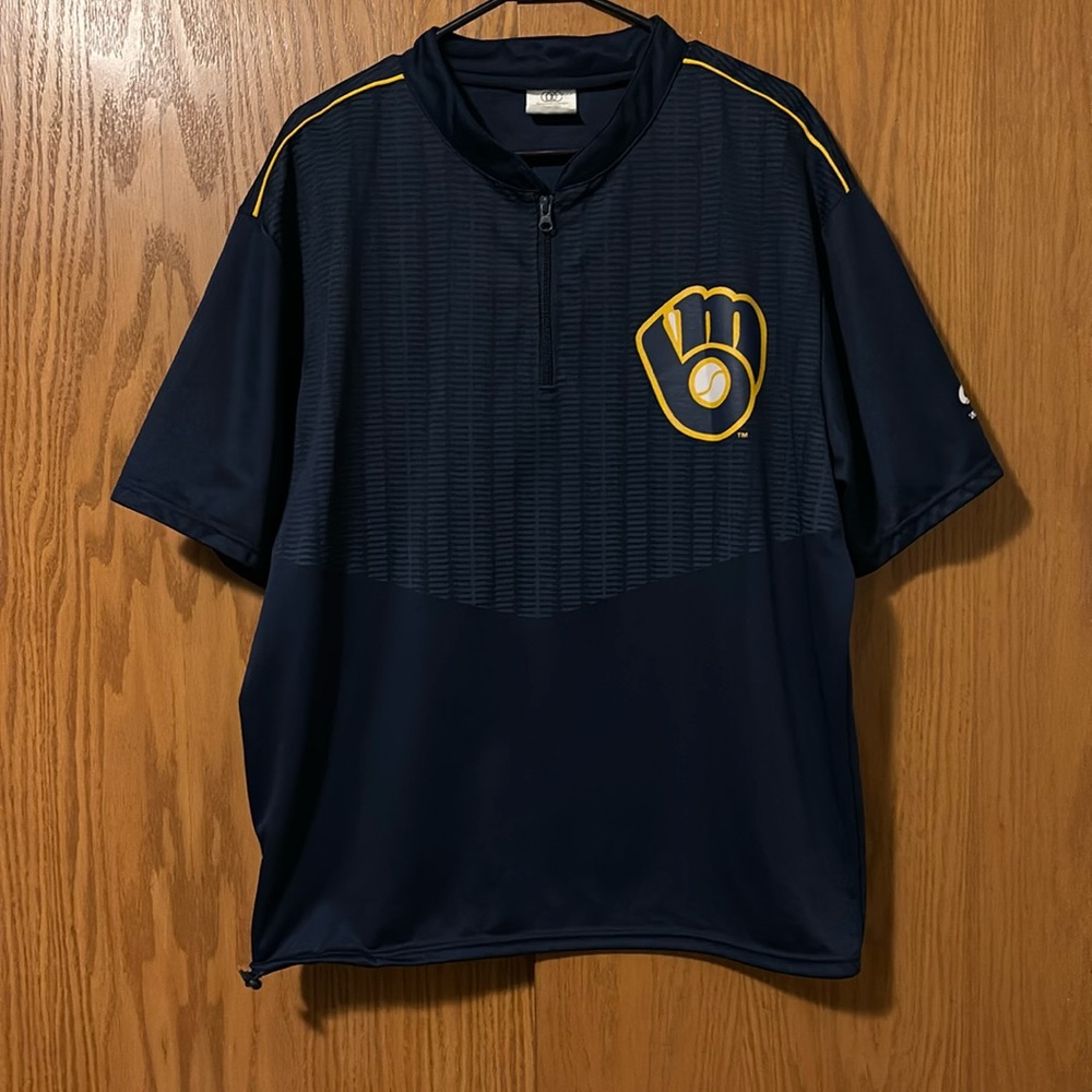 Milwaukee Brewers 1/4 Zip Lightweight Short Sleeve Pullover
